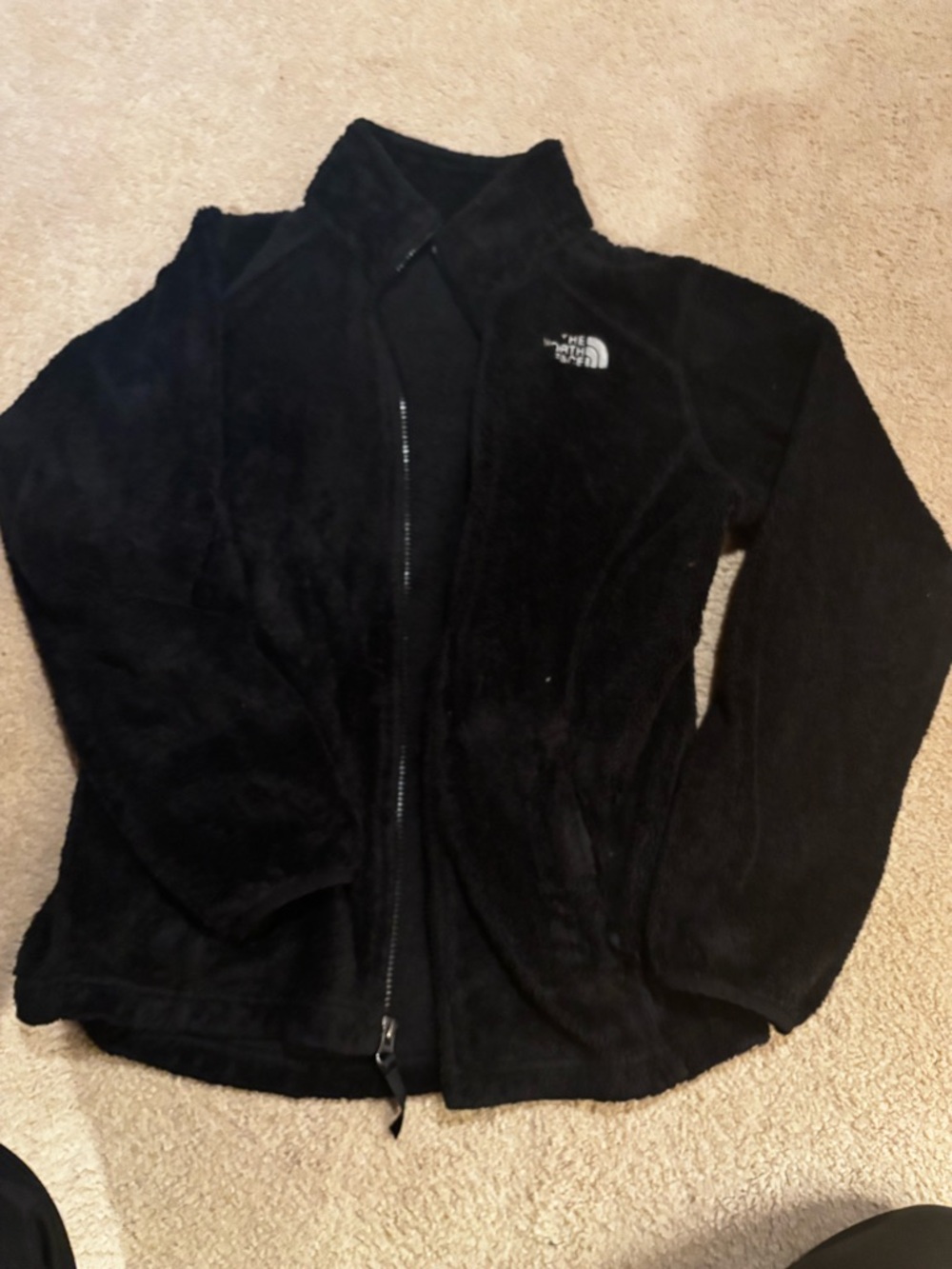 The North Face Black Sherpa Fleece with White Logo